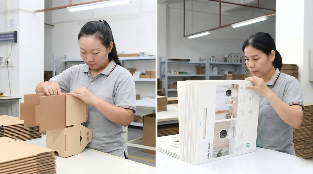 Final inspection and quality control decision points in packaging production