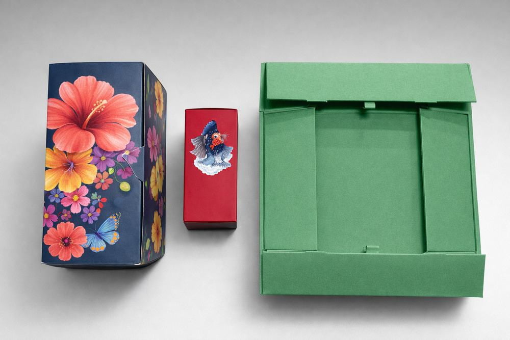 Comparison of corrugated color boxes, folding cartons, and foldable rigid box packaging