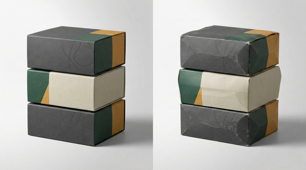 Comparison between visual packaging approval and real shipping performance during shipping