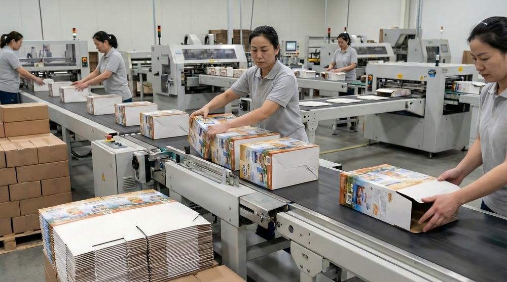 Printed paperboard packaging causing line speed reduction and manual rework during production