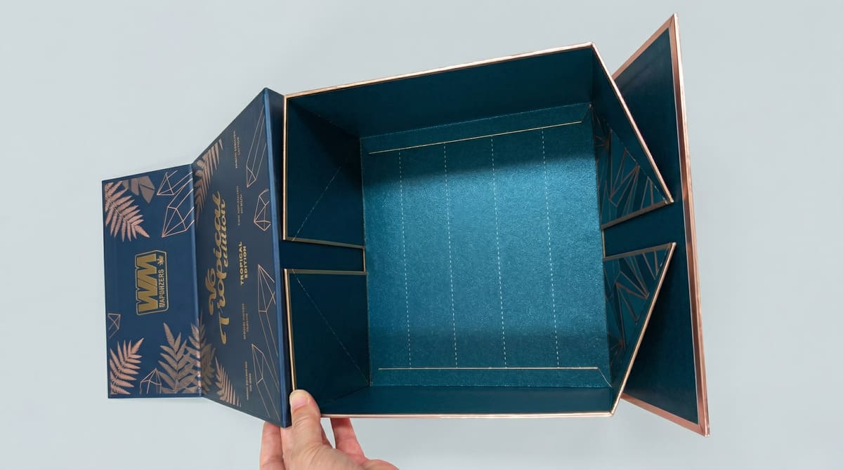 collapsible rigid box flat pack structural detail