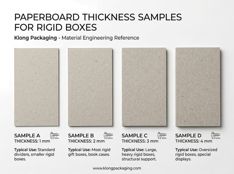 greyboard thickness options for magnetic rigid box packaging