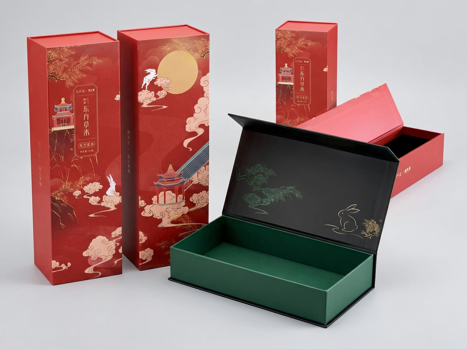 custom magnetic rigid box packaging with paper insert