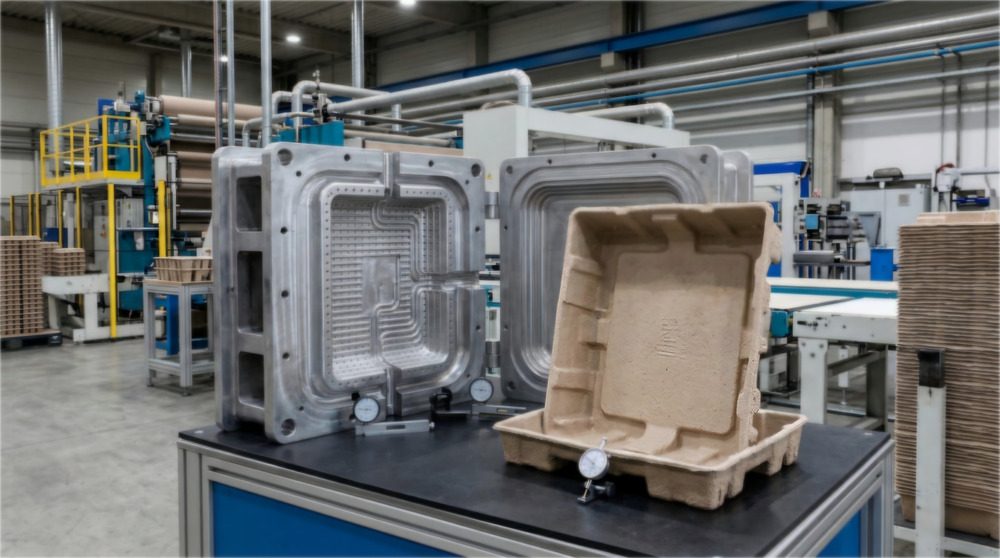 Molded pulp production mold and wall thickness example