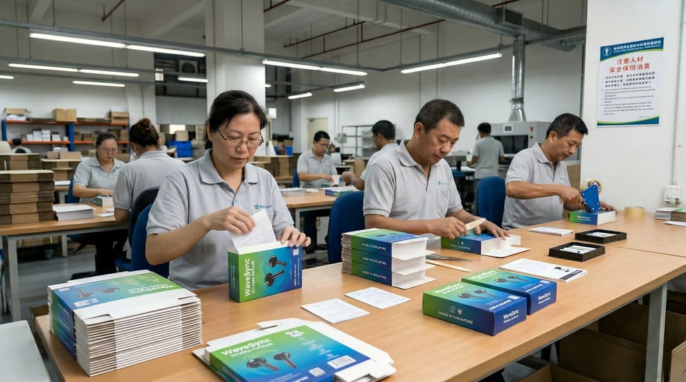 Manual assembly of printed paperboard packaging