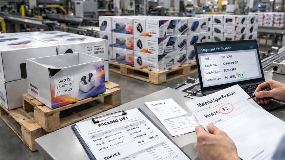 Pre-shipment documentation check for printed paper packaging cartons before export