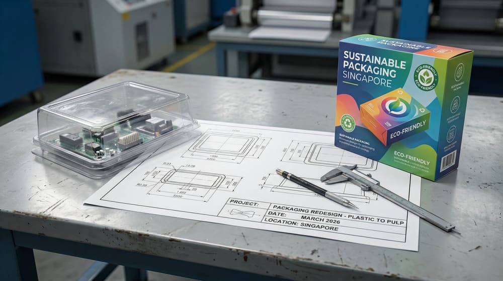 Comparison between plastic packaging and redesigned paperboard alternative