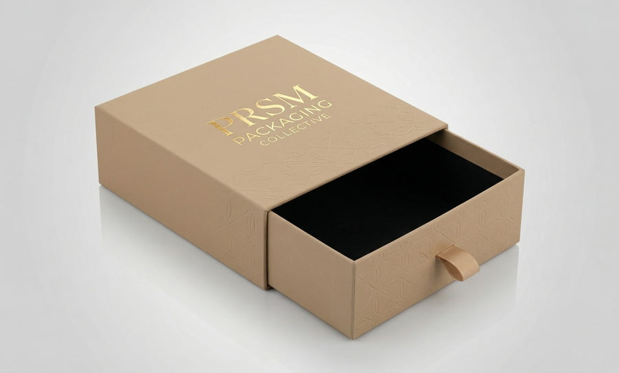 drawer rigid box ribbon pull opening premium soft touch packaging