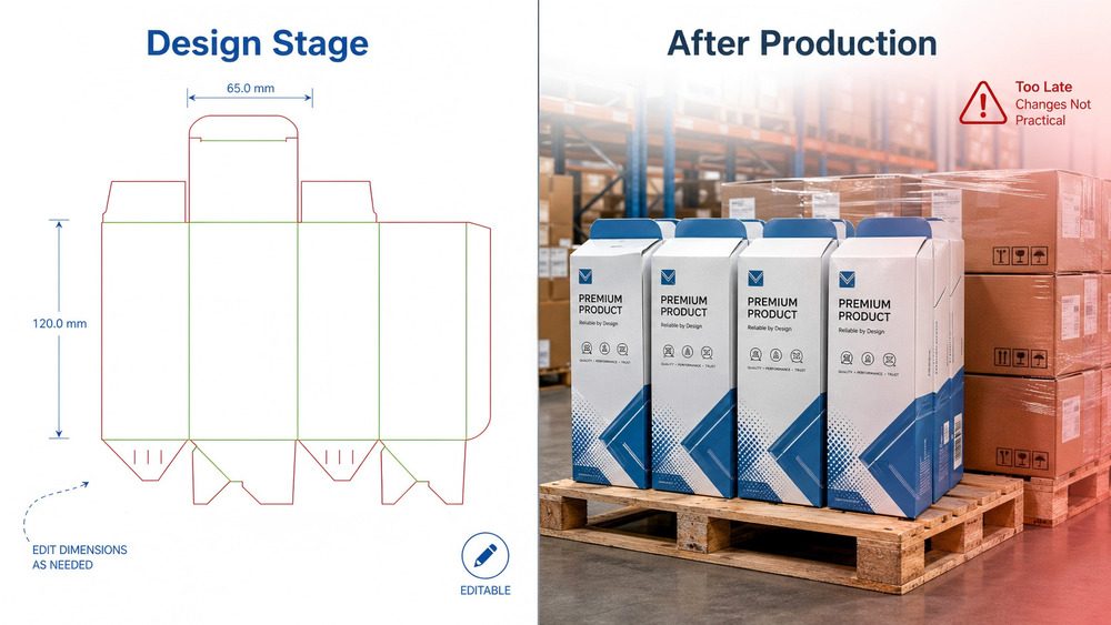 packaging design stage vs after production anti dumping duty risk folding cartons
