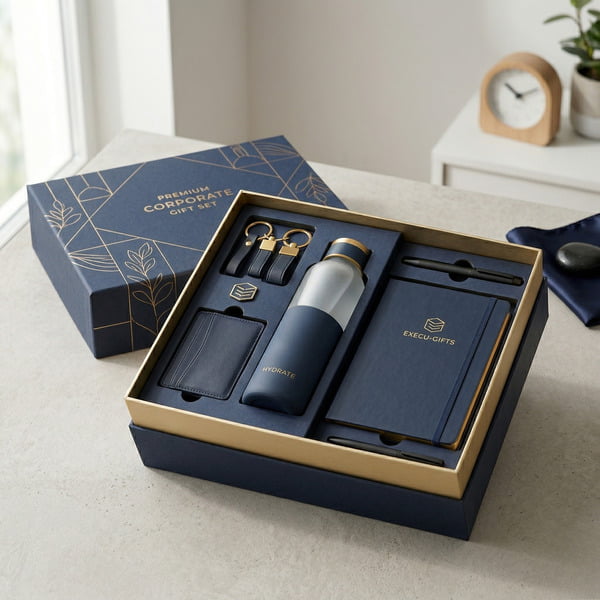 Rigid gift box with premium finish used for corporate gift packaging presentation