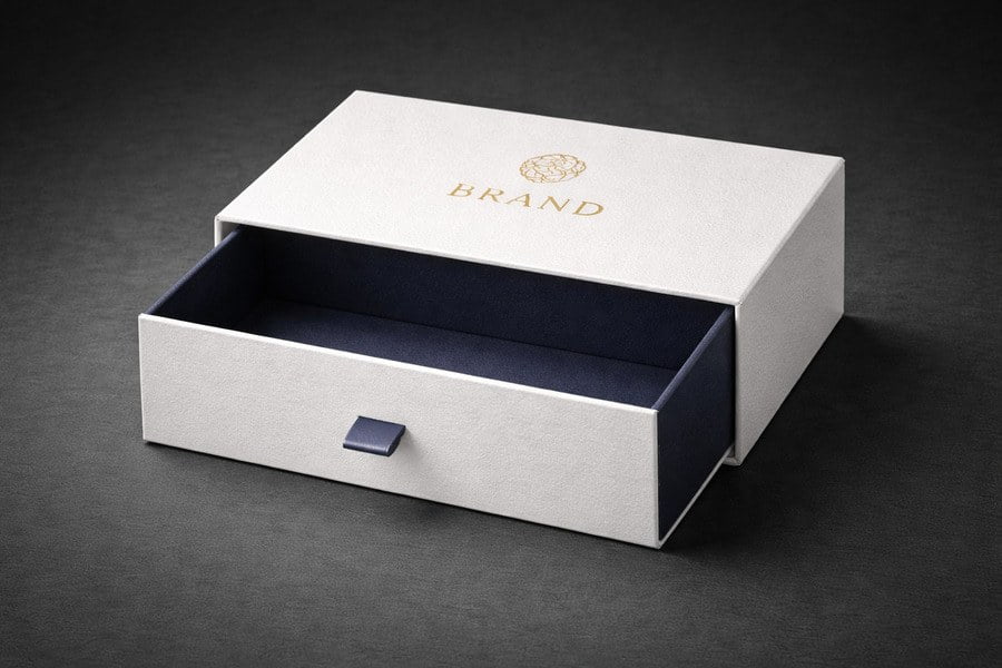Drawer rigid box packaging with sliding structure design