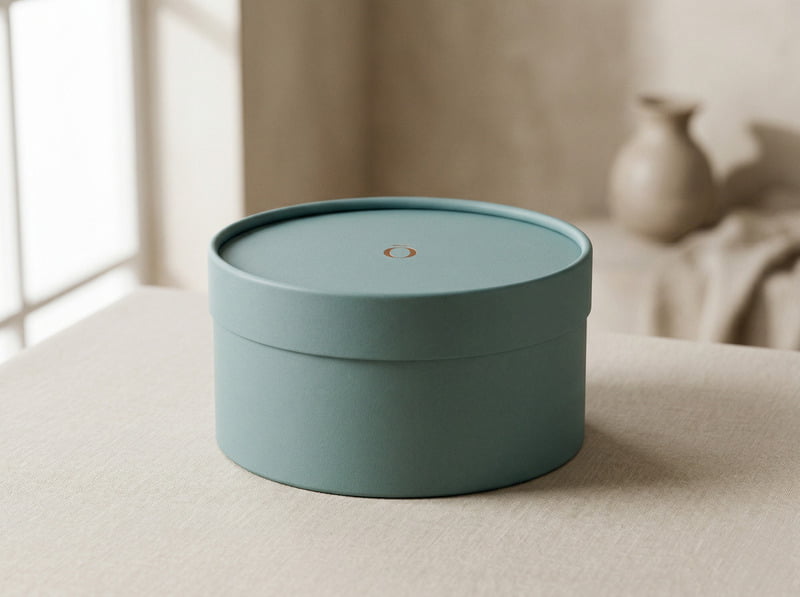 round rigid box with clean structure and smooth finish