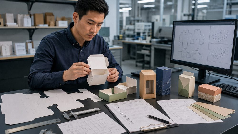 Packaging engineering review of folding carton structure and assembly efficiency before production