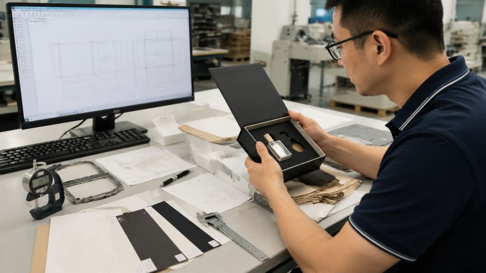 Packaging material behavior testing during DFM review for folding performance and production consistency