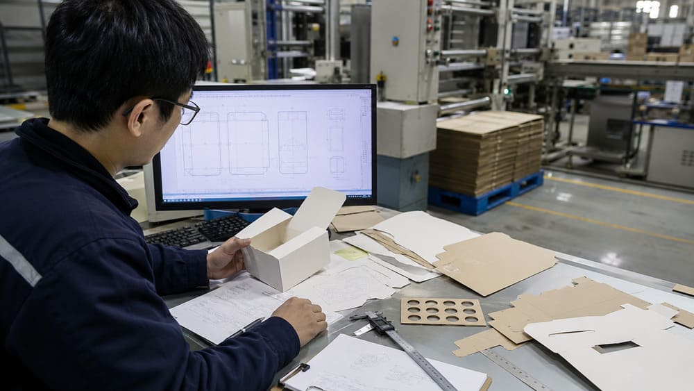 Packaging structural DFM validation with CAD design and physical prototype review before mass production