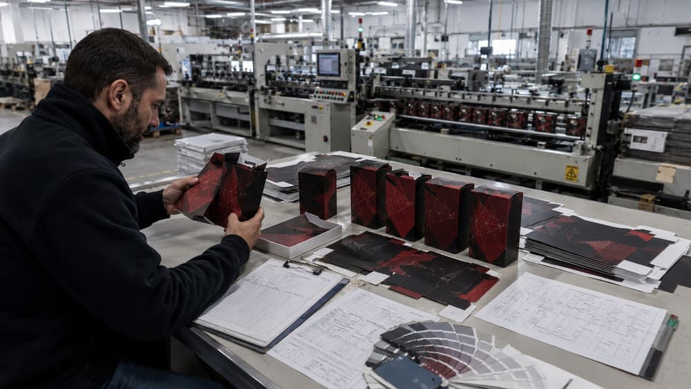 Packaging sample approval review showing hidden production risks before mass manufacturing