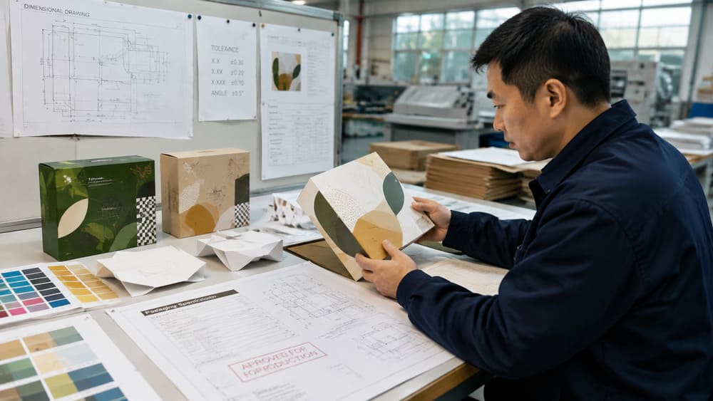 Packaging specification confirmation with approved sample before mass production
